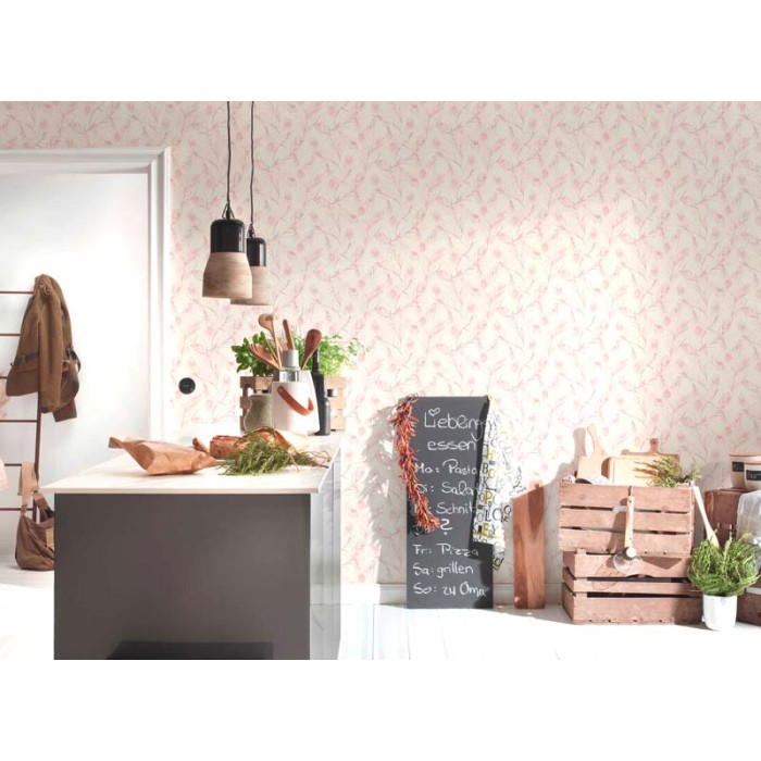 Papeldecor|Papel Pintado floral rosa pastel|Liquidación