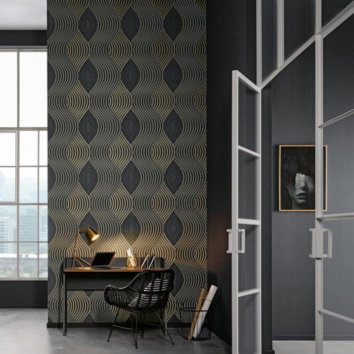 Papeldecor|Papier peint moderne gris et or|Liquidation