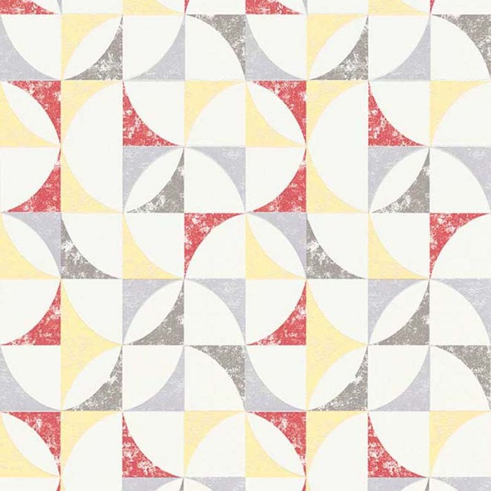 Papeldecor|Papel Pintado geométrico blanco multicolor|Liquidación