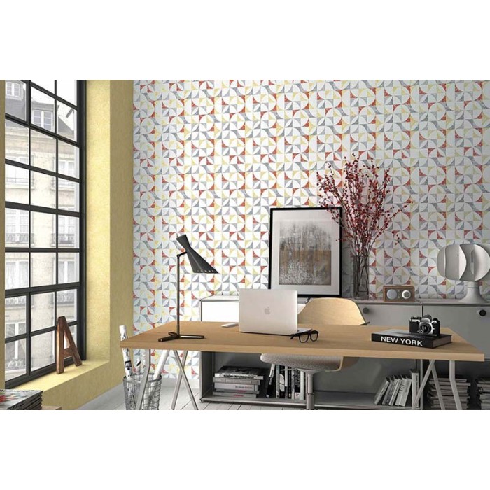 Papeldecor|White multicolor geometric wallpaper|Clearance