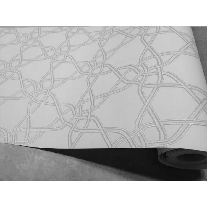 Papeldecor|Papier peint géométrique gris avec poussière de cristal scintillante|Liquidation