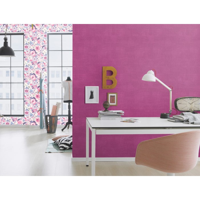 Papeldecor|Unifarbene fuchsia Tapete|Tapeten-Ausverkauf