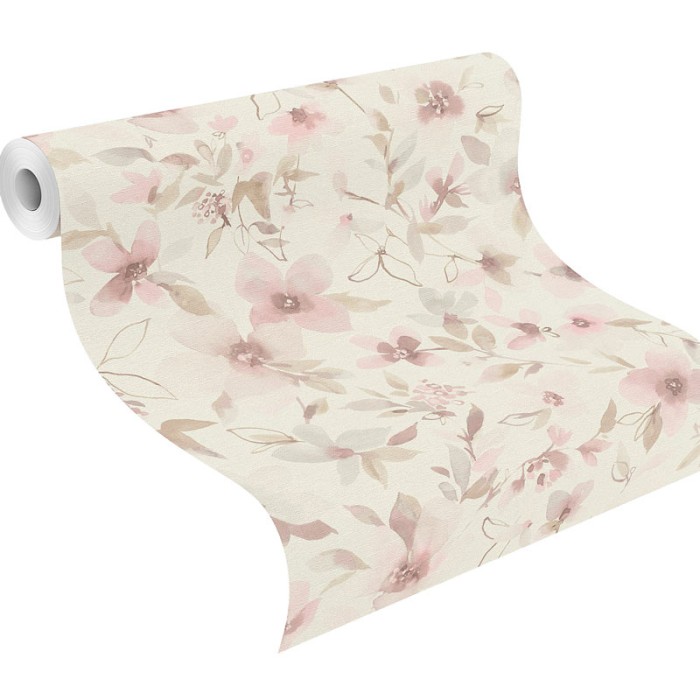 Papeldecor|Papel Pintado flores acuarela rosa pastel|Liquidación