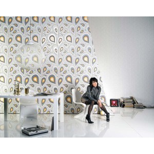 Papeldecor|Cream white leopard print wallpaper|Clearance 2