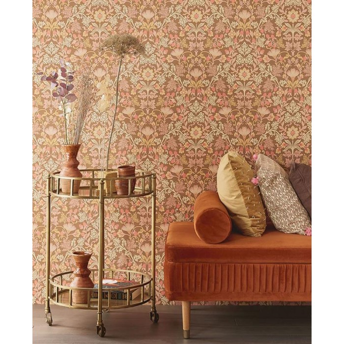 Eijffinger|Vintage klassische florale Tapete in Kupfer|Tapeten