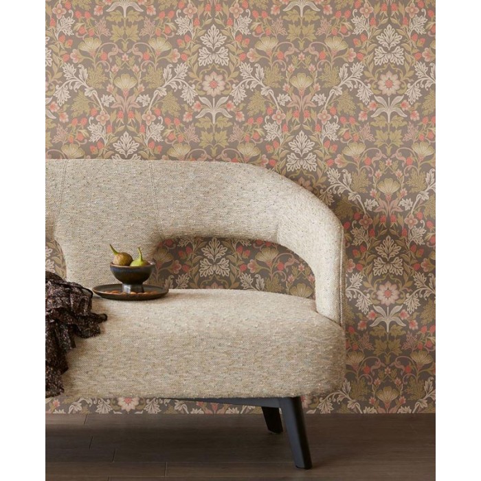 Papel pintado flores clásicas marrón - Eijffinger Posy 316007