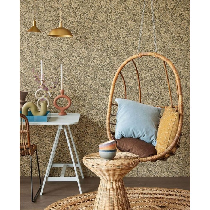 Eijffinger|Papier peint floral classique grandes fleurs marron|Papier Peint