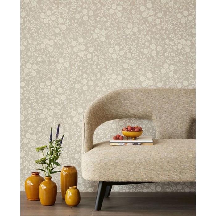 Eijffinger|Papel pintado florecillas pradera beige arena|Papel Pintado