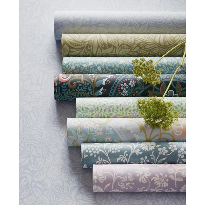 Eijffinger|Papier peint prairie verte petites fleurs violet lilas|Papier Peint