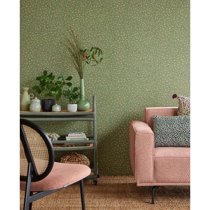 Eijffinger|Papel pintado flores verdes escandinavo|Papel Pintado