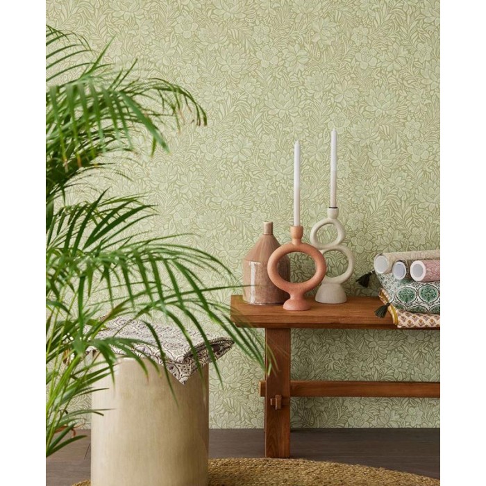 Eijffinger|Papel pintado floral rústico beige arena|Papel Pintado