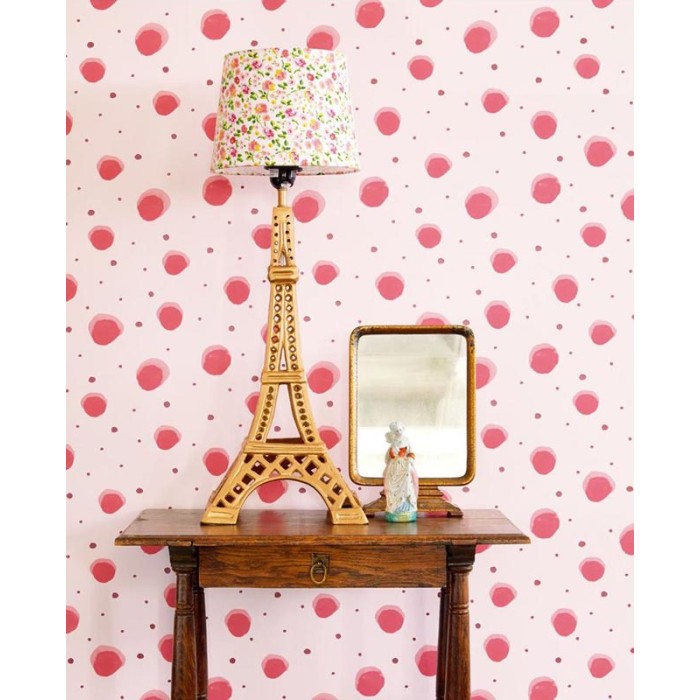 Eijffinger|Kids wallpaper with pink watercolor polka dots|Wallpaper