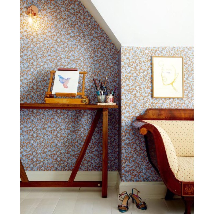 Eijffinger|Papel pintado enredadera floral azul|Papel Pintado