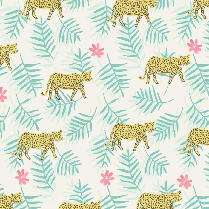 Eijffinger|Papel pintado infantil leopardos y flores|Papel Pintado