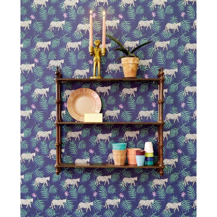 Eijffinger|Papel pintado infantil leopardos y flores verdes|Papel Pintado