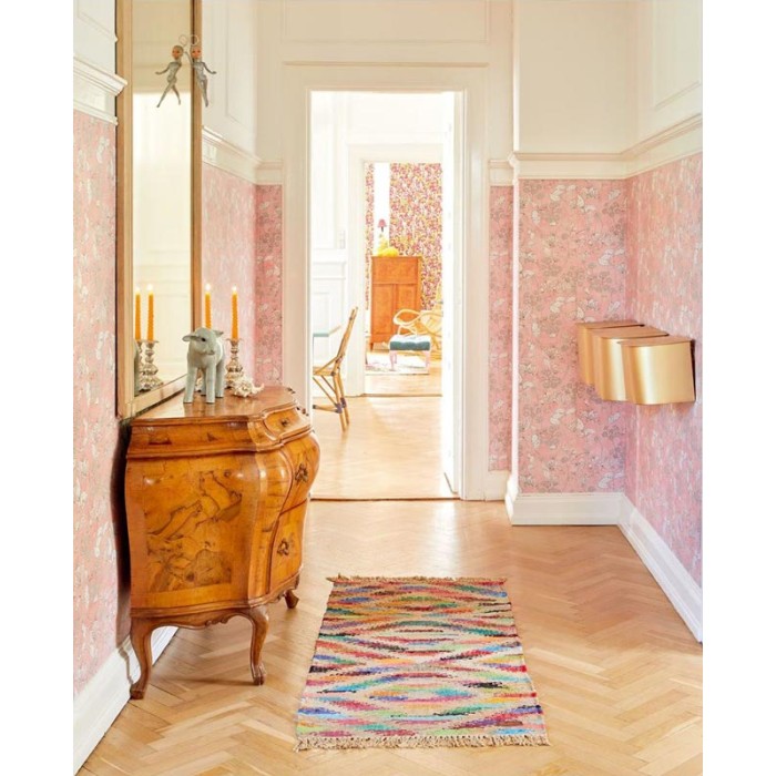 Eijffinger|Papel pintado floral blanco rosa juvenil|Papel Pintado