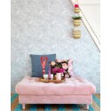 Eijffinger|Metallic silver-grey floral wallpaper|Wallpaper
