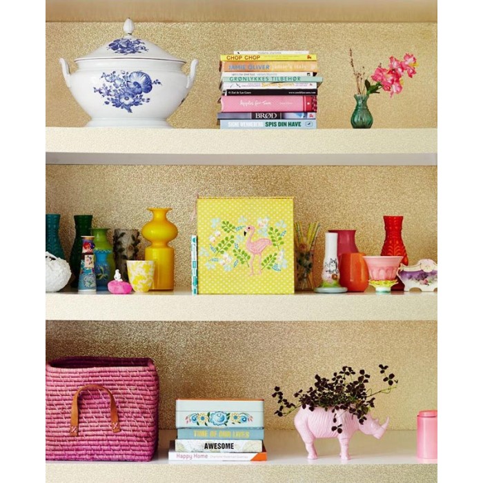 Papel pintado rosa partículas brillantes - Eijffinger Rice 2 383582