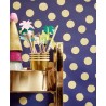 Eijffinger|Wallpaper with shiny blue and gold polka dots|Wallpaper