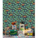 Eijffinger|Papier peint panoramique enfant léopards dans jungle tropicale|Panoramiques