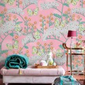 Eijffinger|Mural pared infantil rosa mariposas y flores|Murales de Pared