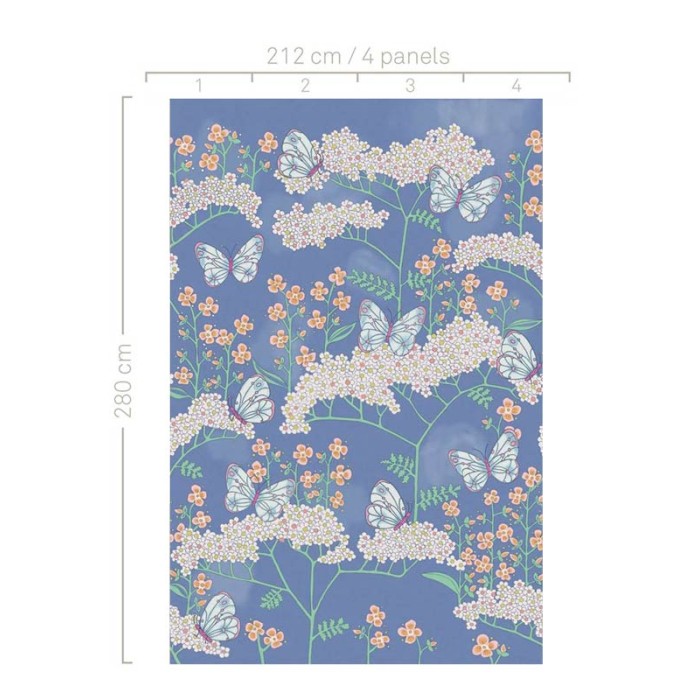 Eijffinger|Wandbild Kinder Schmetterlinge zwischen Blumen|Wandbild