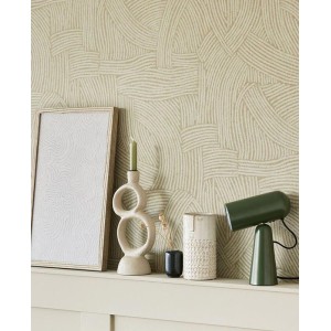 Grandeco|Wallpaper tropical palms beige and gold|Wallpaper 2