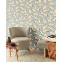 Eijffinger|Papier peint feuilles abstraites bleu|Papier Peint