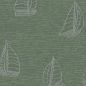 Eijffinger|Papier peint enfant bateaux dessinés verts|Papier Peint
