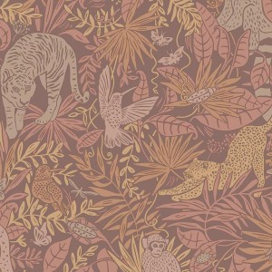 Khroma|Geometrische Mosaik-Tapete Braun und Türkis|Tapeten