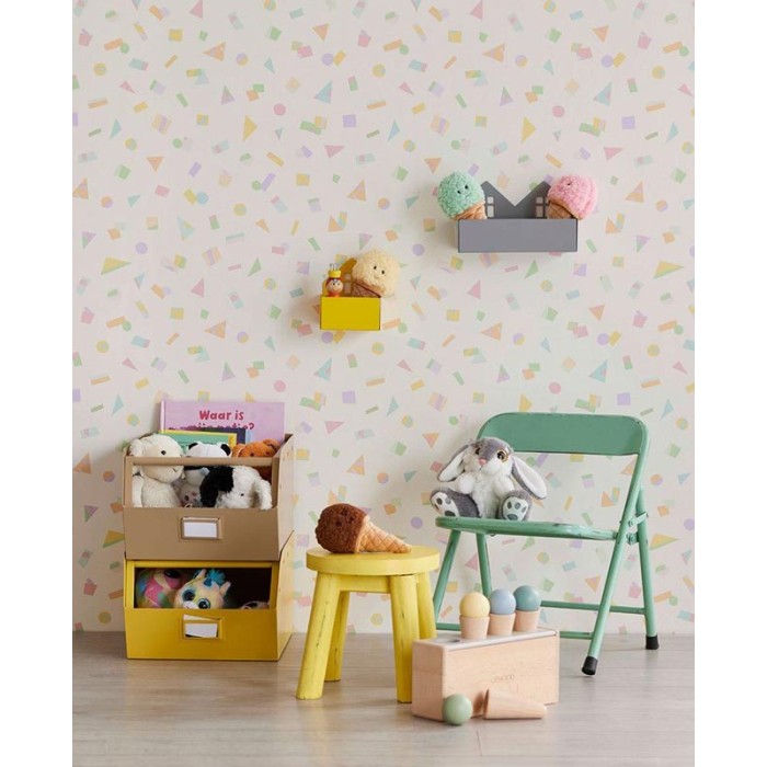 Eijffinger|Papier peint enfant confettis multicolores|Papier Peint