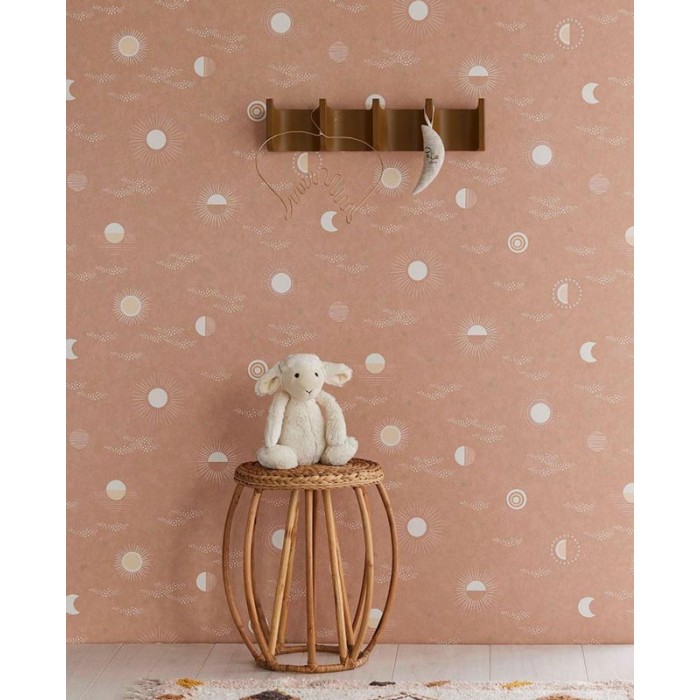 Papel pintado infantil luna y estrellas metalizado - Eijffinger Explore 323081