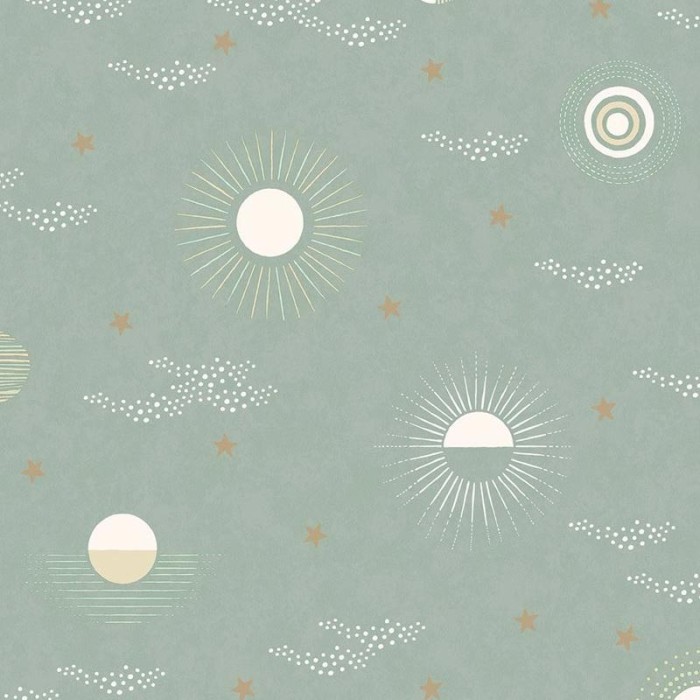 Eijffinger|Papel pintado infantil estrellas y lunas brillantes|Papel Pintado