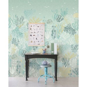 Casamance|Wall mural oriental landscape Japanese garden and pond blue|Wallmurals 2