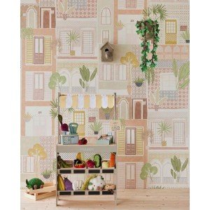 Casamance|Wall mural artistic composition tropical plants and flowers|Wallmurals 2