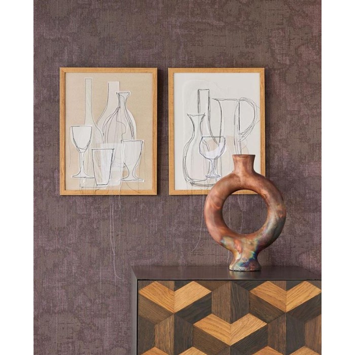 Papel pintado vinílico lino efecto desgastado ocre - Eijffinger Canvas 313524