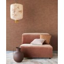 Eijffinger|Vinyl wallpaper with plain textured terracotta linen|Wallpaper