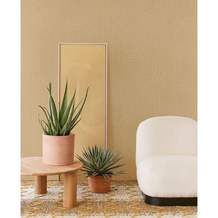 Eijffinger|Wallpaper with shiny ochre arches|Wallpaper