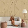 Eijffinger|Wall mural contemporary carved clay figures brown|Wallmurals