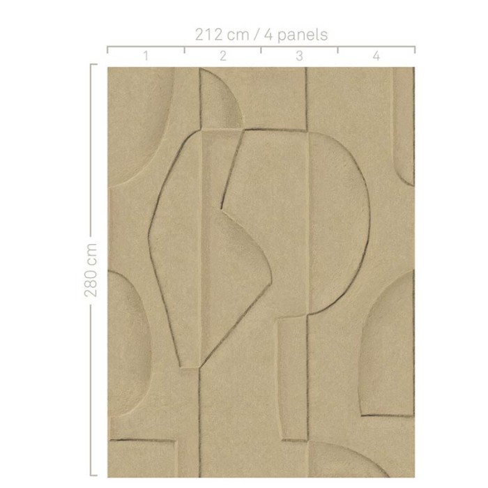 Eijffinger|Wall mural contemporary carved clay figures brown|Wallmurals