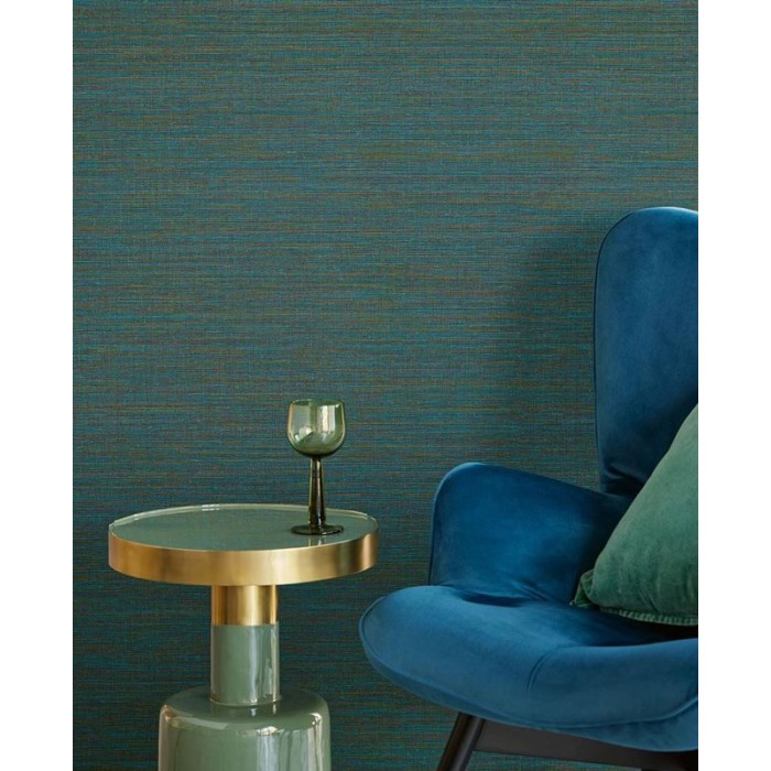 Eijffinger|Vinyl-Tapete Naturfasern braun-blau ethnisch|Tapeten