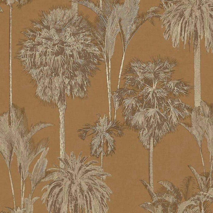 Papeldecor|Papel pintado palmeras amarillo ocre|Papel Pintado
