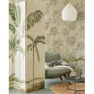 Eijffinger|Modern ethnic wallpaper with embossed leaves in shiny blue and black|Wallpaper 2