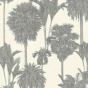 Papeldecor|Papier peint palmiers oasis blanc crème|Papier Peint