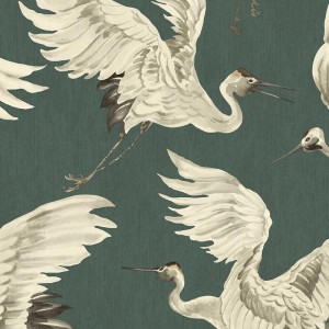 Pip Studio|Romantic wallpaper with flowers and animals on brown background|Wallpaper