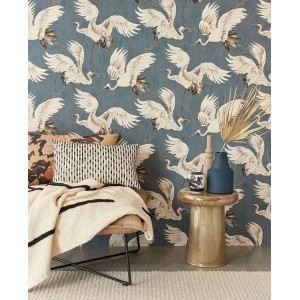 Pip Studio|Romantic wallpaper with flowers and animals on brown background|Wallpaper 2