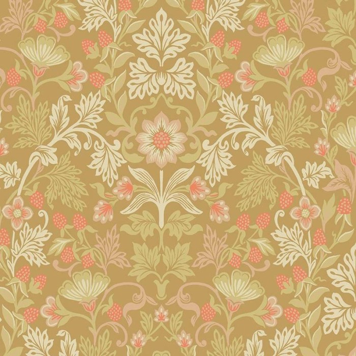 2-5730 - Papel Pintado floral amarillo ocre