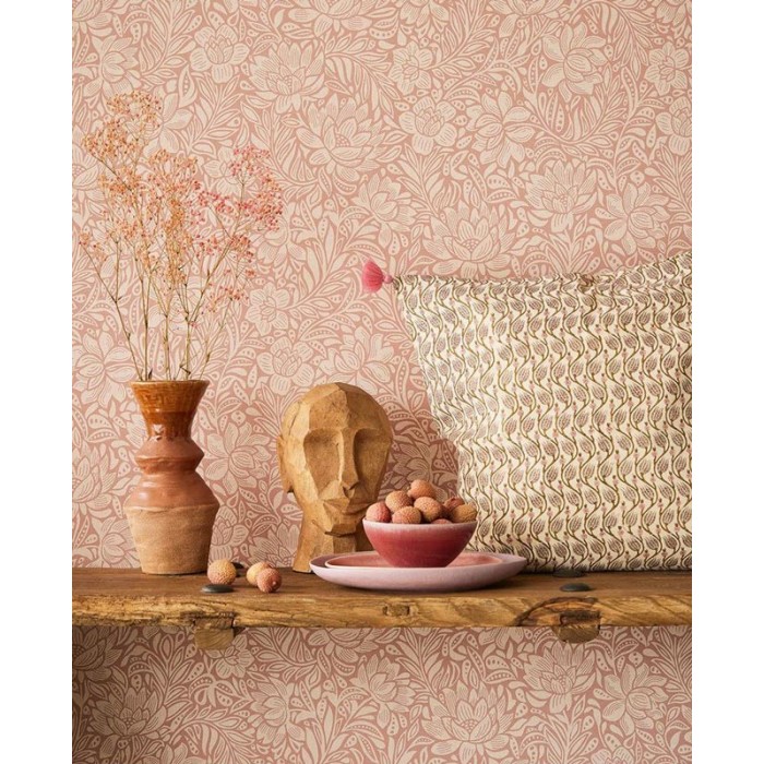 Papeldecor|Papier peint floral romantique rose|Papier Peint